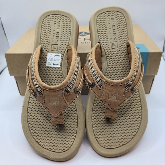 New in Box Sperry Billfish Thong Flip Flop Sandals Boys 1 M - Picture 1 of 4